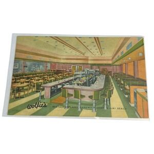 VTG '56 Postcard Wolfies Restaurant and Sandwich Shop Miami Beach Florida FL 004